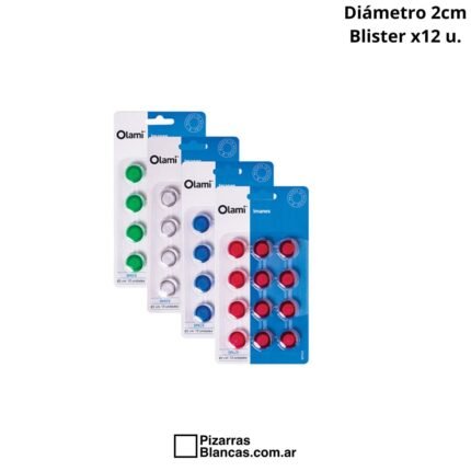 Imanes Redondos de 2cm para Pizarra Magnética x12 unidades
