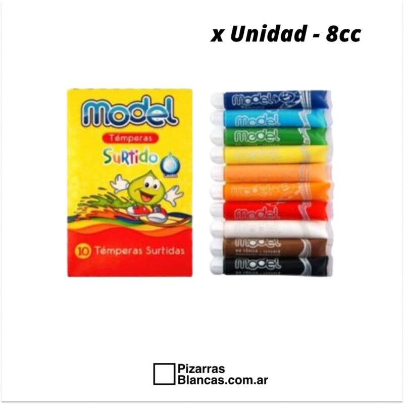 Temperas Model x unidad 8cc Librería PBPizarras Blancas en Mendoza