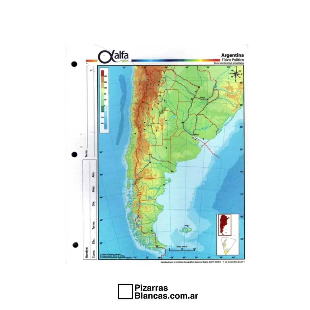 Mapa Argentina F Sico Pol Tico N 3 Librer A PB Pizarras Blancas En   Mapa Argentina Fisico Pizarrasblancasmendoza N3 