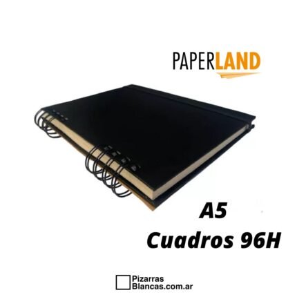 Cuaderno PAPERLAND A5 96H Cuadros – Tapa dura – Espiral