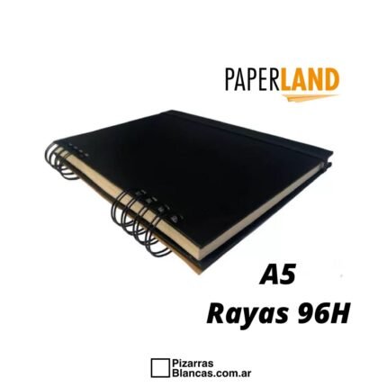 Cuaderno PAPERLAND A5 96H Rayas – Tapa dura – Espiral