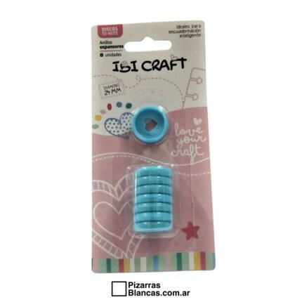 Discos de Expansión IBI 24mm - Corazón - x8 piezas - Celeste