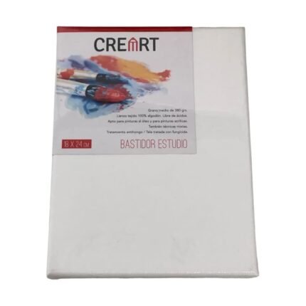 BASTIDOR ENTELADO CREART 18X24 CON CUÑAS – MOLDURA DE 1,7 X 2,5 CM