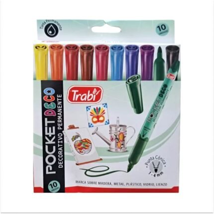 MARCADOR TRABI PERMANENTE POCKET DECO 411 SURTIDO X10