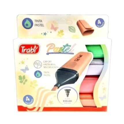 RESALTADOR TRABI HIGH TEXTER PASTEL EN BLISTER SURTIDO X4
