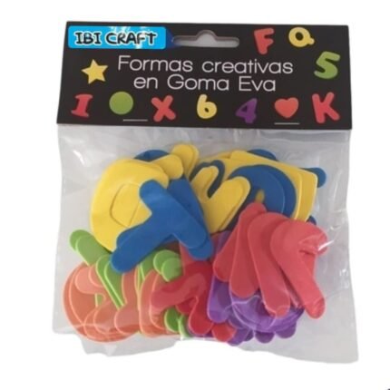 LETRAS MOVILES ABECEDARIO GOMA EVA IBI FORMAS AUTOADHESIVAS X 52PCS
