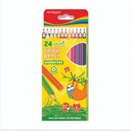 LAPICES DE COLORES KEYROAD TRIANGULARES LARGOS X24 U RESINA PLASTICA