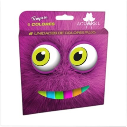 TEMPERA ACUAREL 9G X6 U SURTIDO FLUO