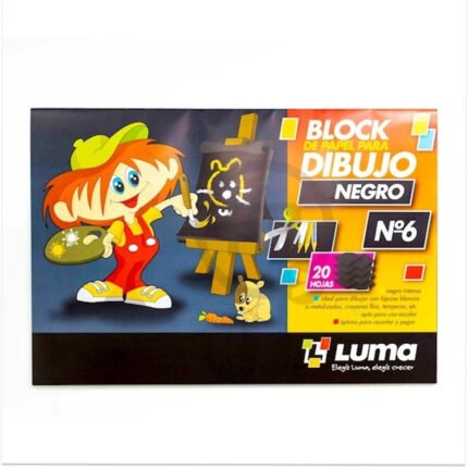 BLOCK DIBUJO N° 6 LUMA NEGRO 20 HS