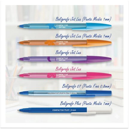 LAPICERA BOLIGRAFO COMPACTOR NEGRA 07 FINA TRAZO 0,8 MM XU