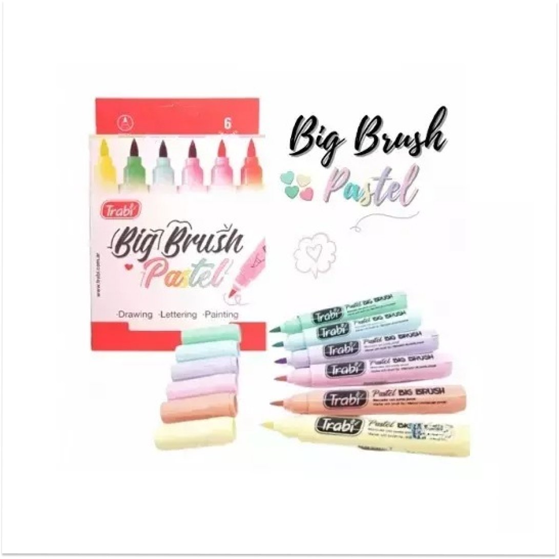 marcador-big-brush-trabi-pack-x6-colores-pastel-lettering-libreriapb-mendoza