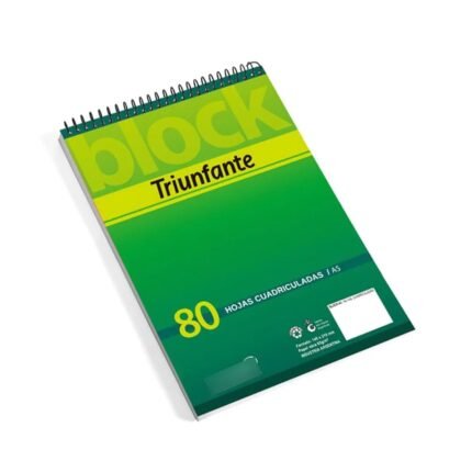 BLOCK ESPIRAL TRIUNFANTE - A5 80 HOJAS CUADRICULADO