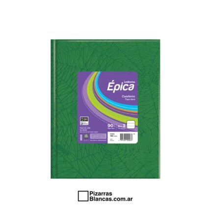 CUADERNO EPICA N°3 19X24 100Hojas Tapa Dura Raya - Verde