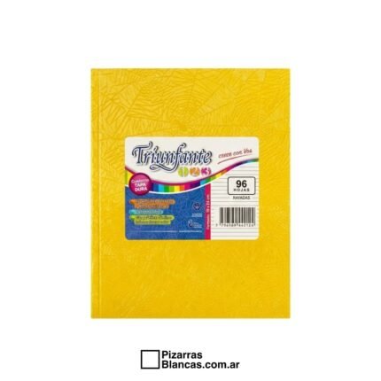 Cuaderno TRIUNFANTE 123 N°3 96H Rayas – Tapa Dura – Amarillo (19×24)