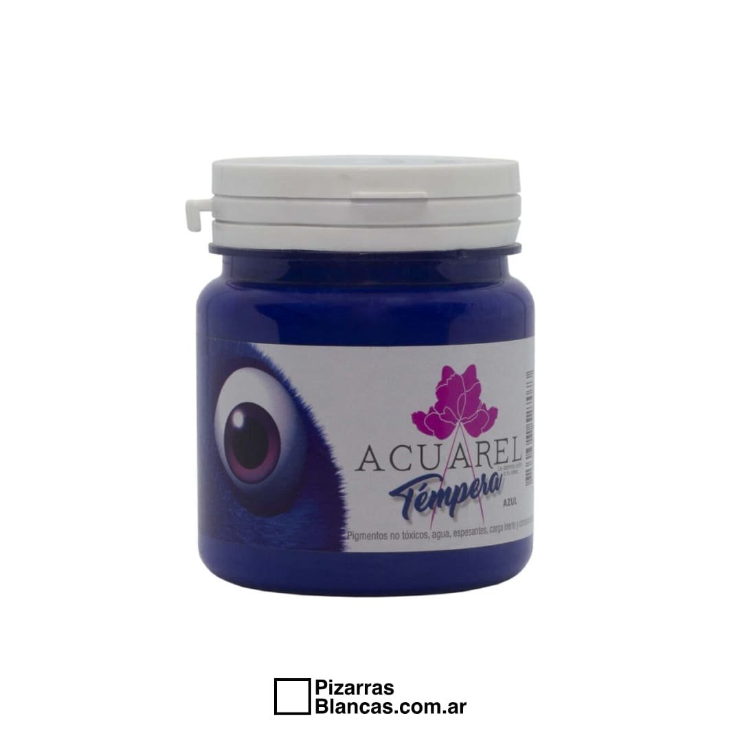 TEMPERA ACUAREL POTE 250G AZUL FLUO (1)
