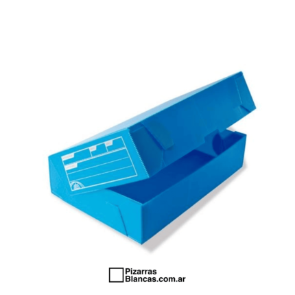 CAJA ARCHIVO PLASTICA PAGODA OFICIO 12 CELESTETAPA VOLCADA (36X26X12)