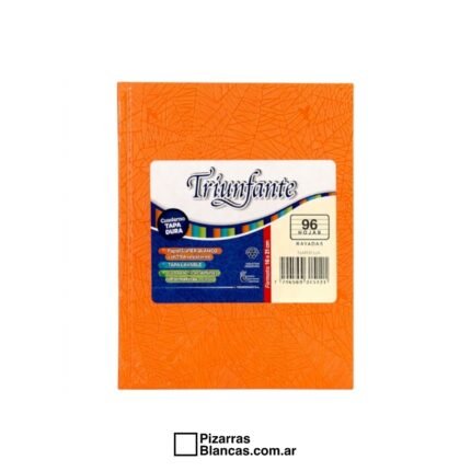 CUADERNO TRIUNFANTE 123 N°3 19X24 96H TAPA DURA RAYA - NARANJA ==