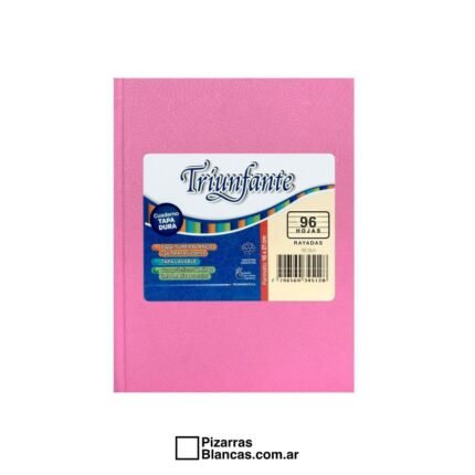 CUADERNO TRIUNFANTE 123 N°3 19X24 96H TAPA DURA RAYA - ROSA ==