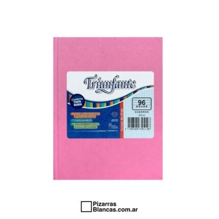 CUADERNO TRIUNFANTE 123 N°3 19X24 96H TAPA DURA CUADRO - ROSA ##