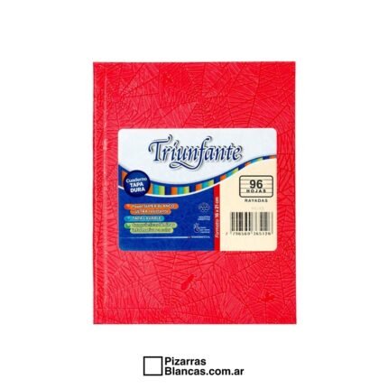 CUADERNO TRIUNFANTE 123 N°3 19X24 96H TAPA DURA RAYA - ROJO