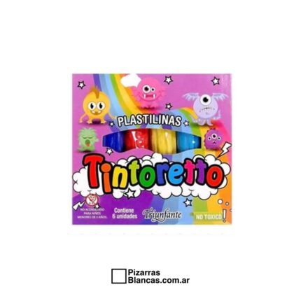 PLASTILINA TINTORETTO 20G CAJA X6 CHURRITOS SURTIDOS