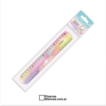REGLA FLEXIBLE 20CM KEYROAD PASTEL CON GLITTER