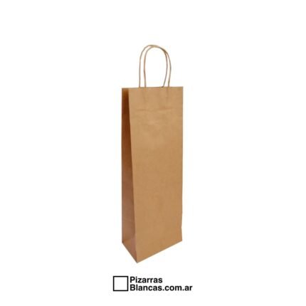 BOLSA KRAFT MARRON PARA 1 BOTELLA DE VINO 14X08X40