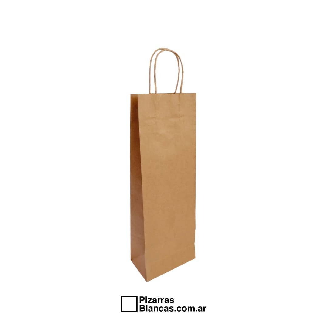 BOLSA KRAFT MARRON PARA 1 BOTELLA DE VINO 14X08X40 (1)