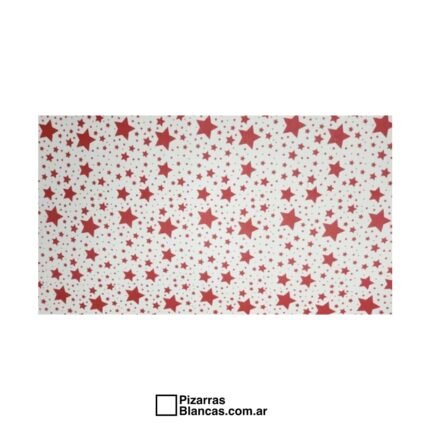 GOMA EVA ESTAMPADA ESTRELLAS ROJAS FONDO BLANCO