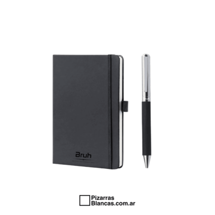 LAPICERA BOLIGRAFO REGALO BRUH + CUADERNO - COLOR NEGRO