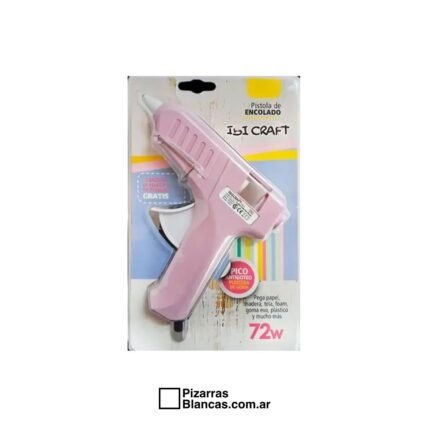 PISTOLA ENCOLADORA IBI ROSA GRANDE 11CM PARA BARRA DE SILICONA 72W