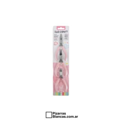SET DE PINZAS Y ALICATE IBI 3 PIEZAS ROSA