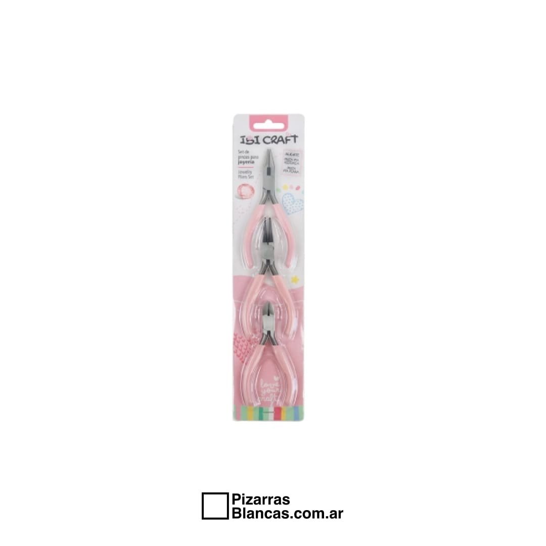 SET DE PINZAS Y ALICATE IBI 3 PIEZAS ROSA (1)