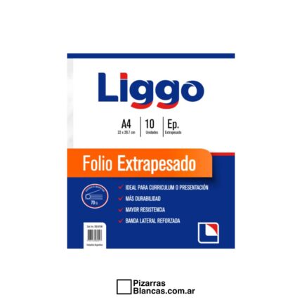 FOLIO A4 CRISTAL LIGGO PP POLIPROPILENO EXTRA PESADO - EXTRA FUERTE X10U
