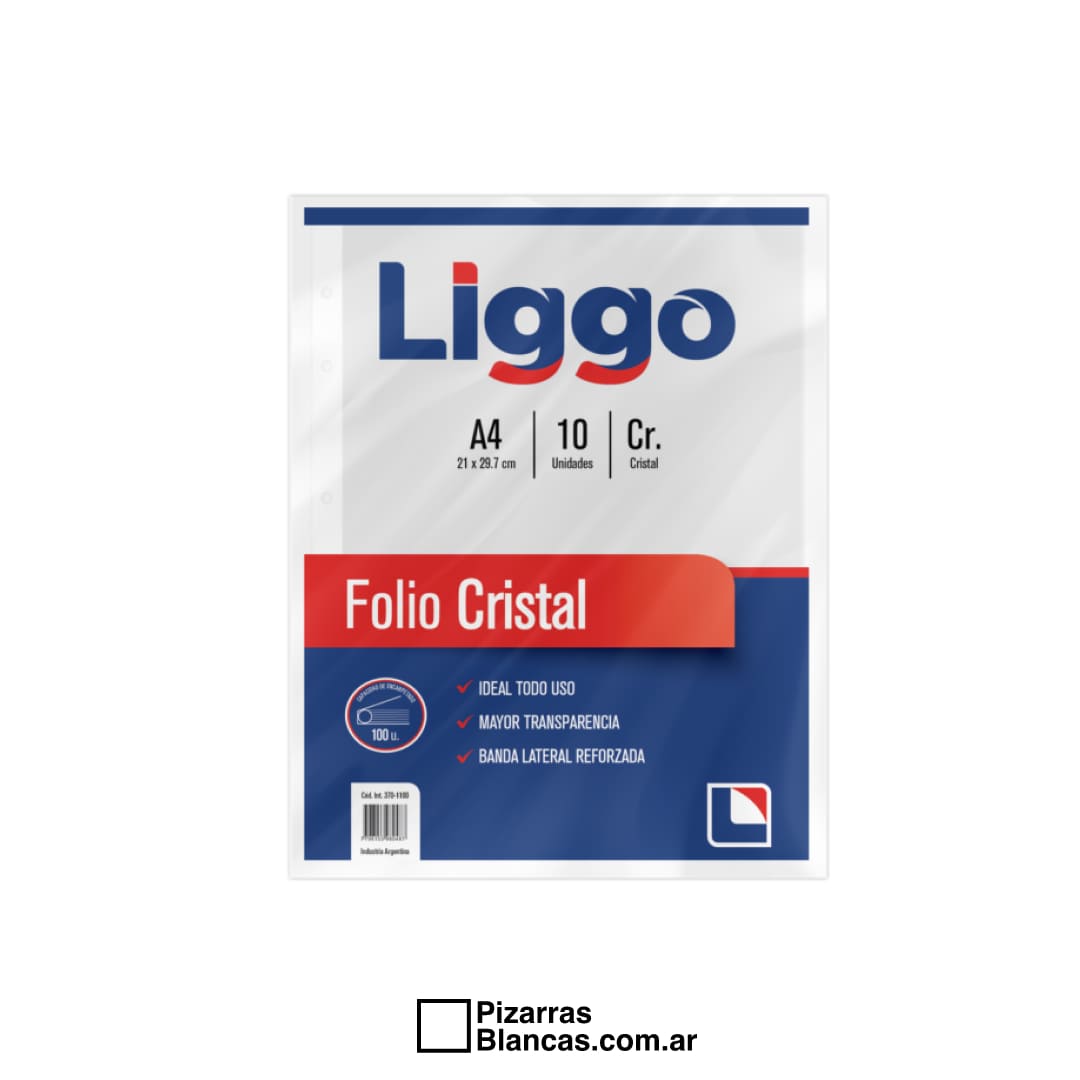 FOLIO A4 CRISTAL LIGGO PP POLIPROPILENO X10U (1)