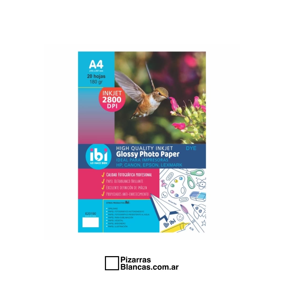 PAPEL FOTOGRAFICO IBI A4 180 GRSM 20 HJS. (1)