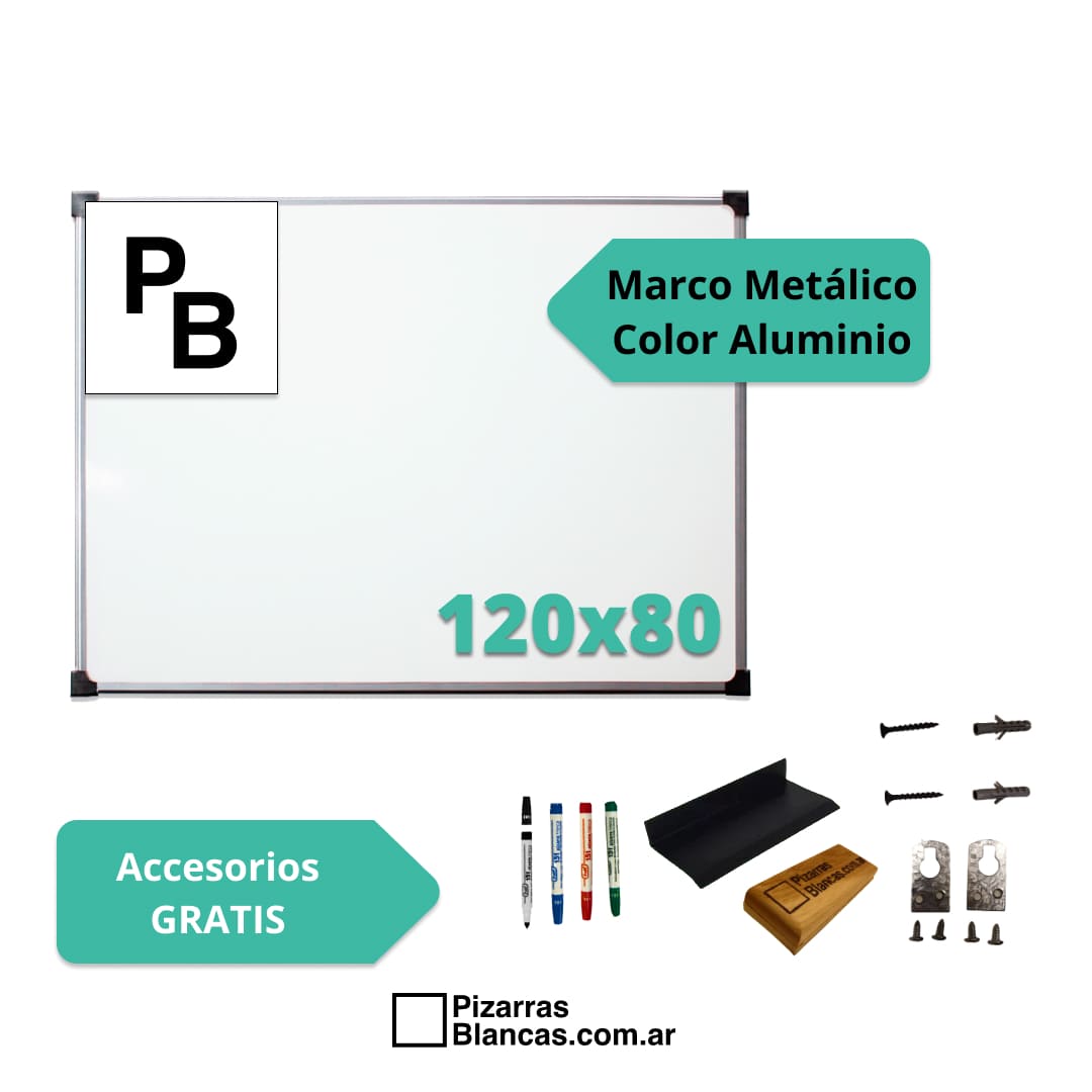 PIZARRA BLANCA MAGNETICA 120×80 ROBUSTA